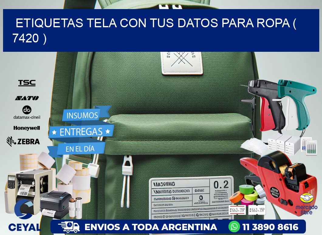 ETIQUETAS TELA CON TUS DATOS PARA ROPA ( 7420 )