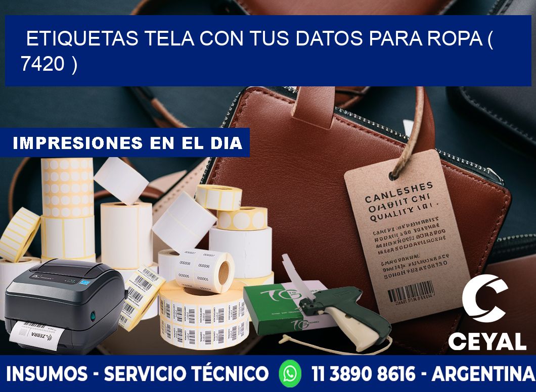 ETIQUETAS TELA CON TUS DATOS PARA ROPA ( 7420 )