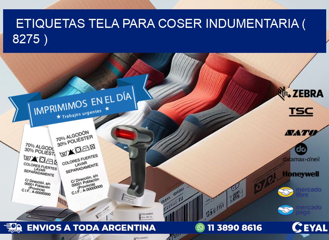 ETIQUETAS TELA PARA COSER INDUMENTARIA ( 8275 )