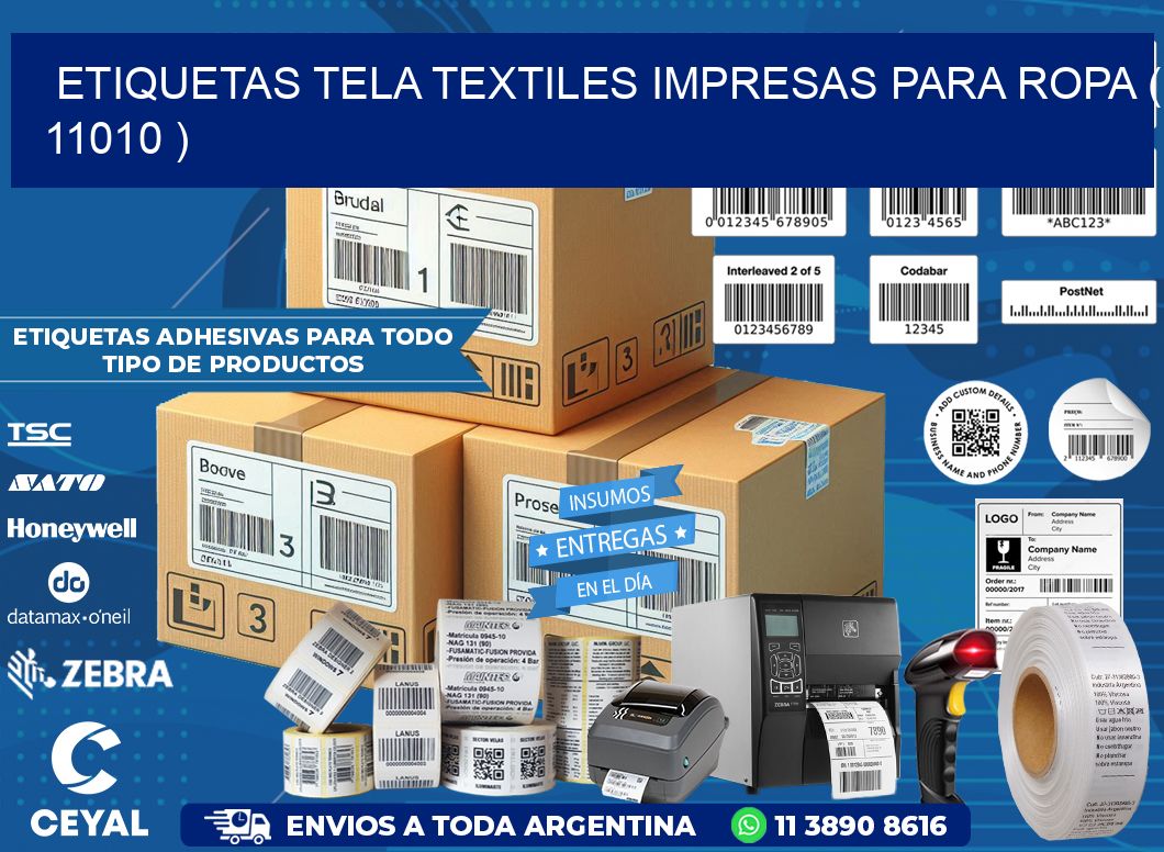 ETIQUETAS TELA TEXTILES IMPRESAS PARA ROPA ( 11010 )