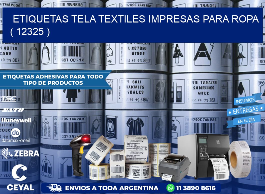 ETIQUETAS TELA TEXTILES IMPRESAS PARA ROPA   ( 12325 )
