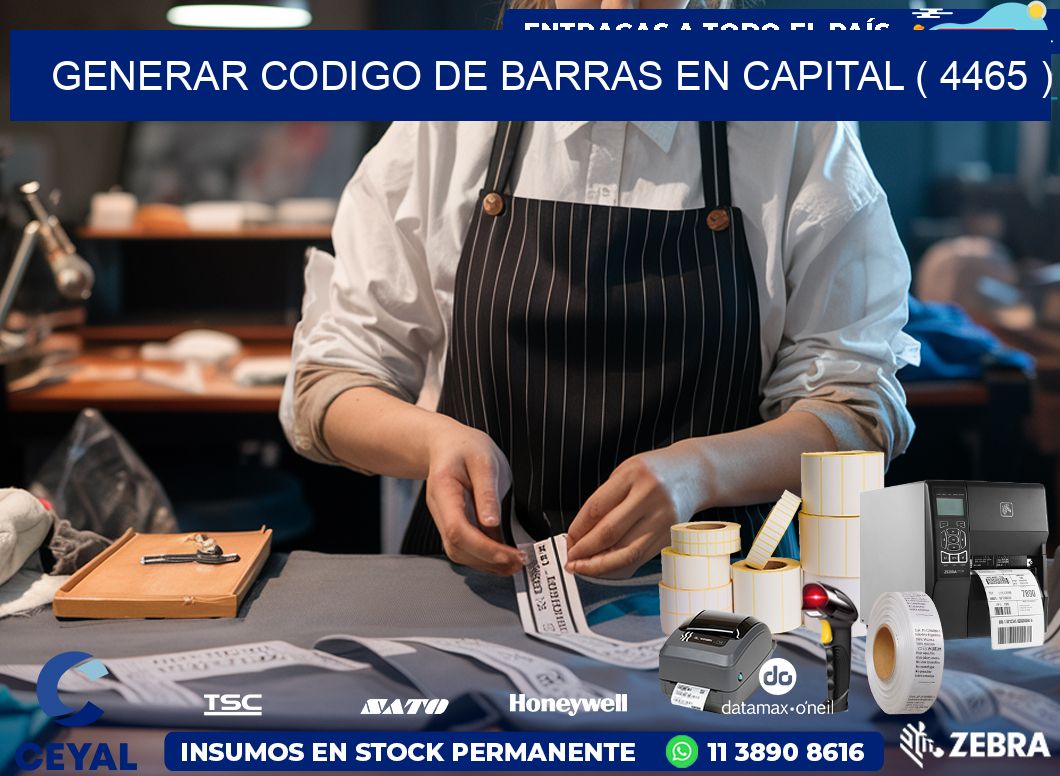 GENERAR CODIGO DE BARRAS EN CAPITAL ( 4465 )