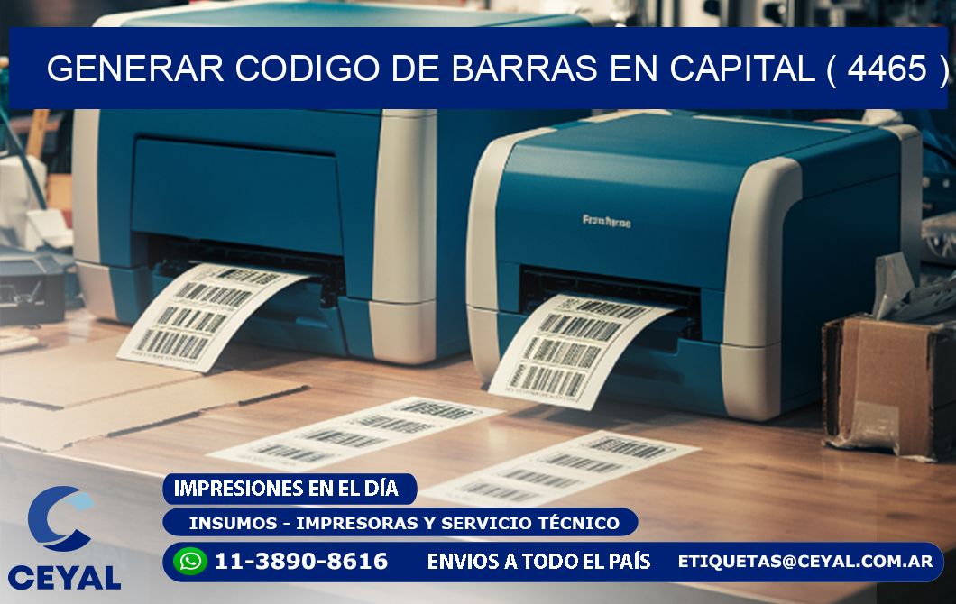 GENERAR CODIGO DE BARRAS EN CAPITAL ( 4465 )