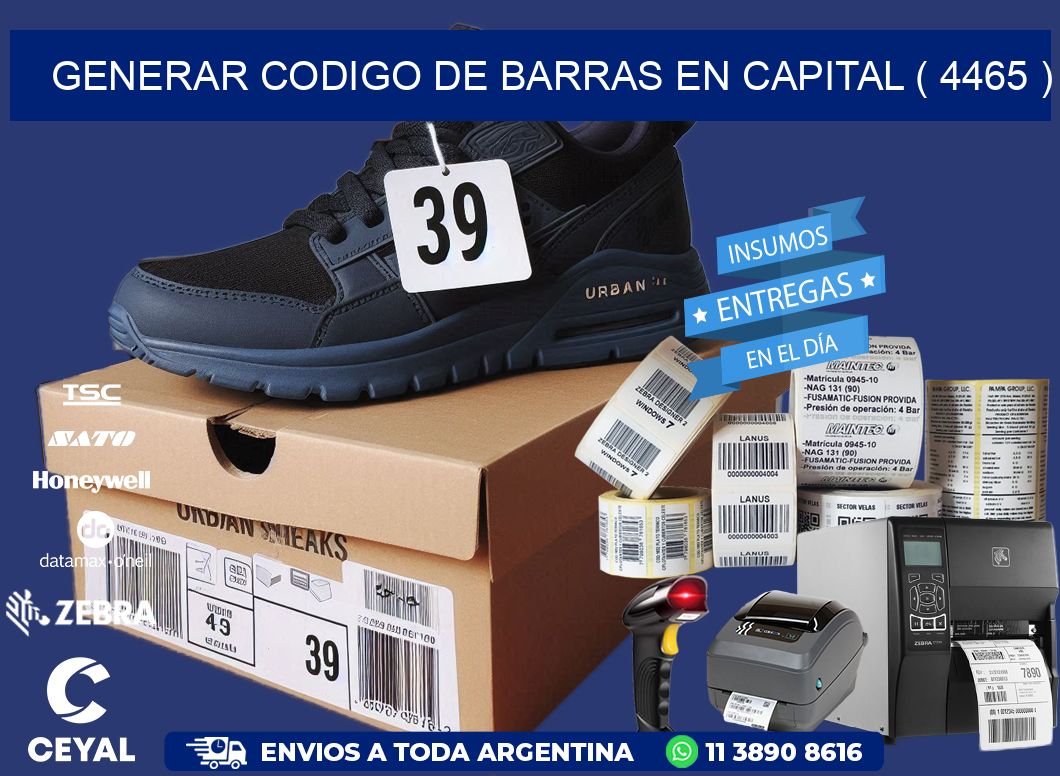 GENERAR CODIGO DE BARRAS EN CAPITAL ( 4465 )