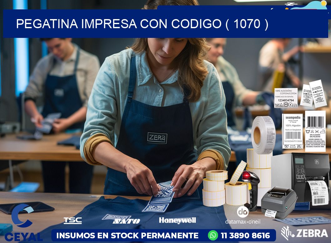PEGATINA IMPRESA CON CODIGO ( 1070 )