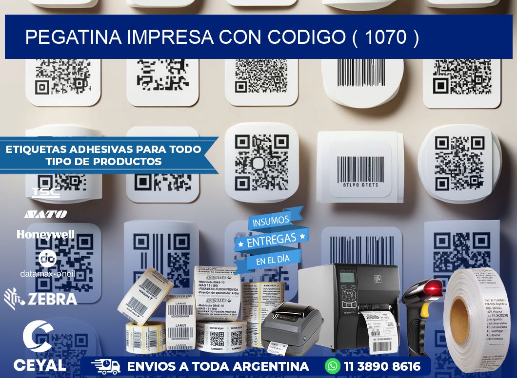 PEGATINA IMPRESA CON CODIGO ( 1070 )