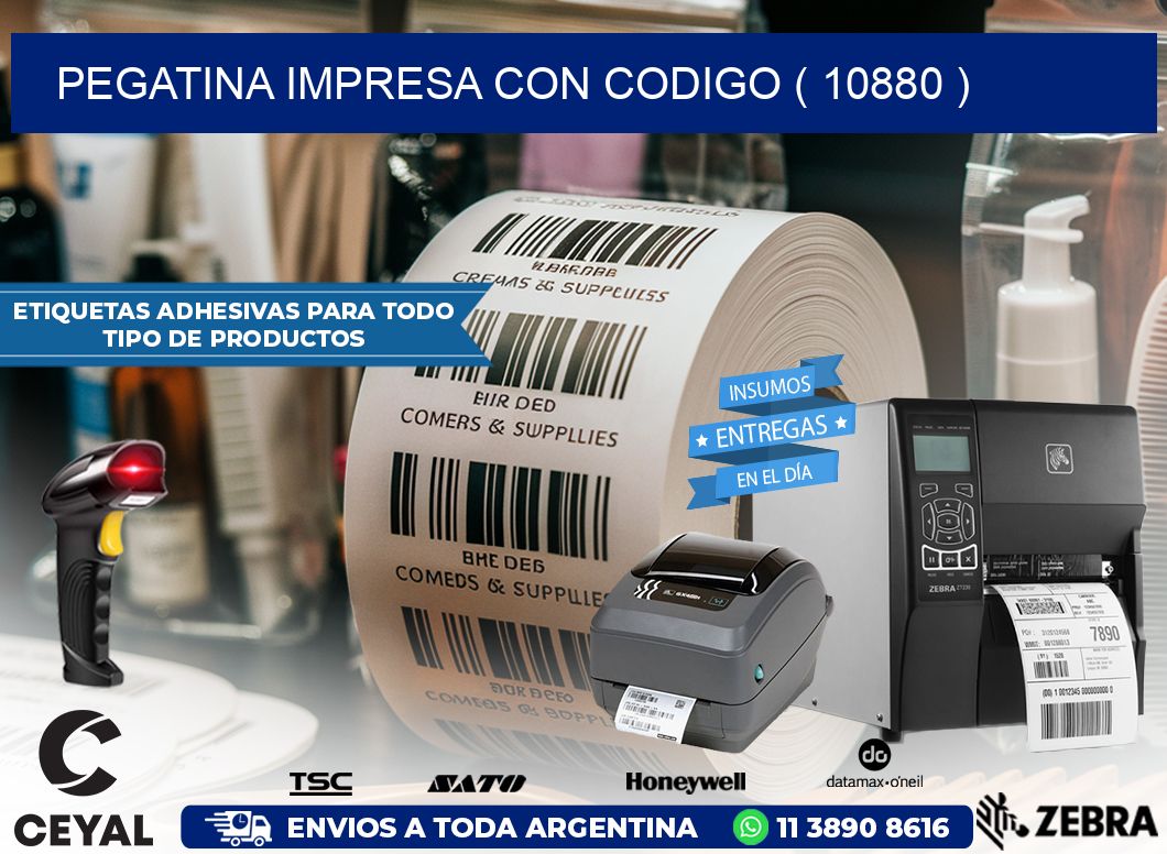 PEGATINA IMPRESA CON CODIGO ( 10880 )