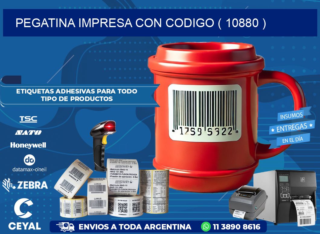 PEGATINA IMPRESA CON CODIGO ( 10880 )