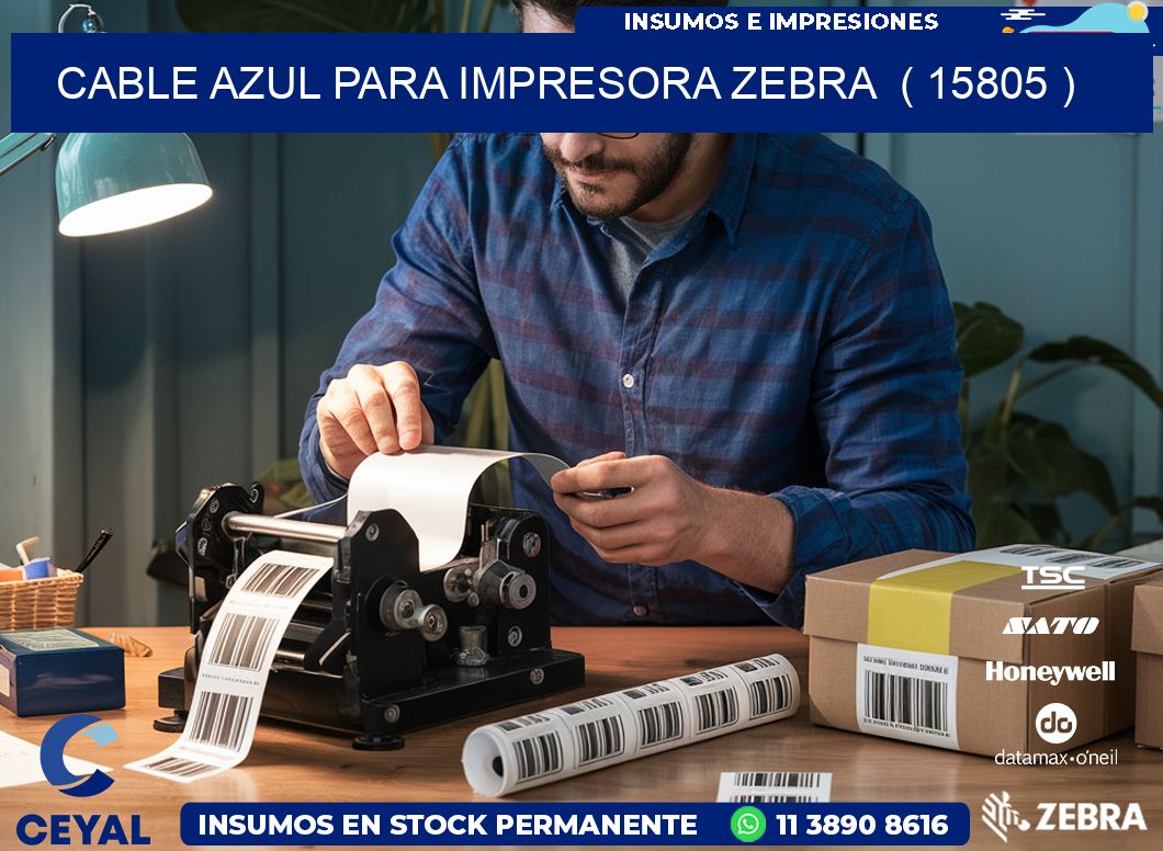 cable azul para impresora zebra  ( 15805 )