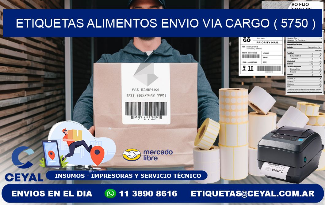 etiquetas alimentos envio via cargo ( 5750 )