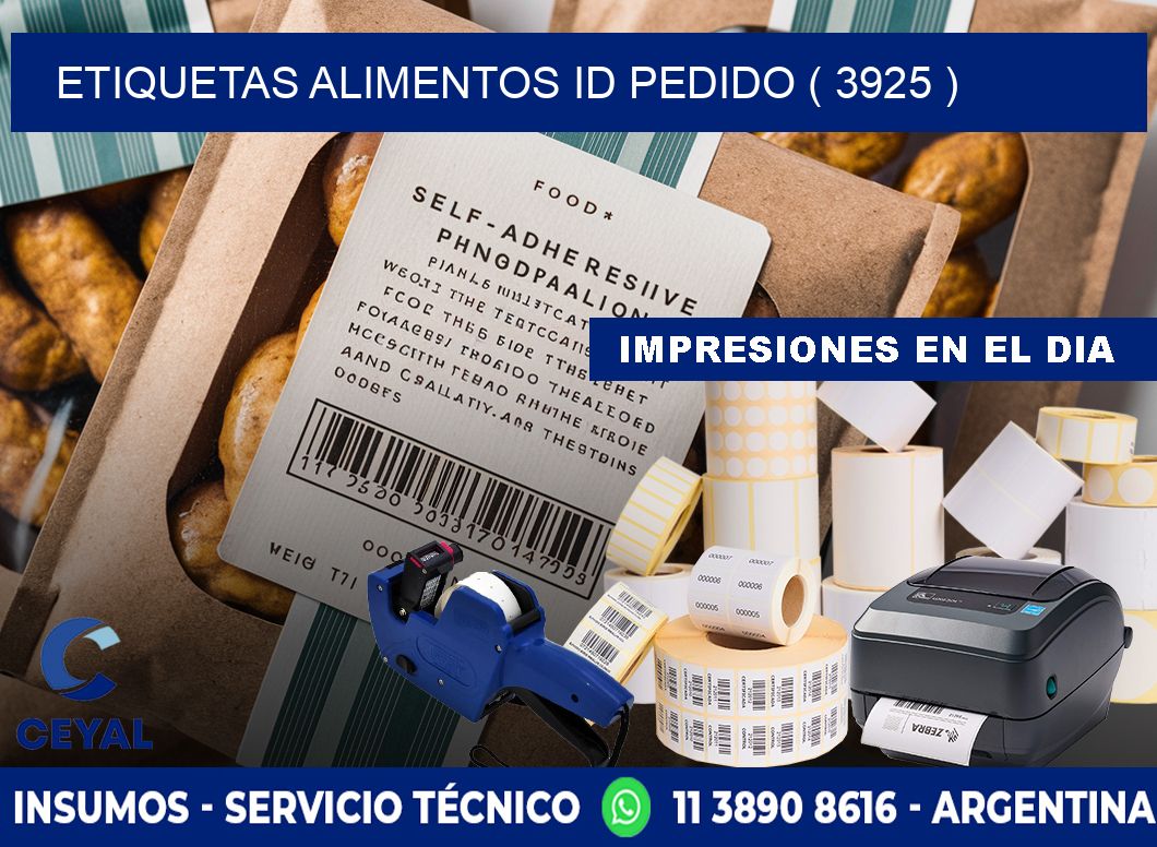 etiquetas alimentos id pedido ( 3925 )