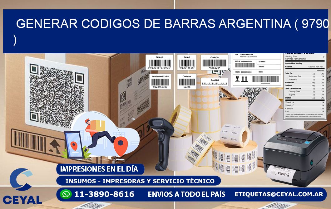 generar codigos de barras argentina ( 9790 )