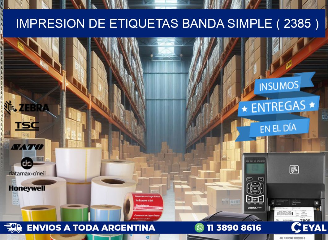 impresion de etiquetas banda simple ( 2385 )