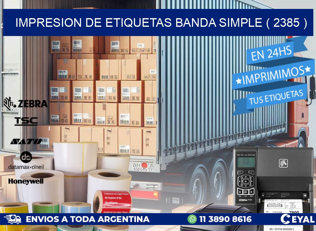 impresion de etiquetas banda simple ( 2385 )