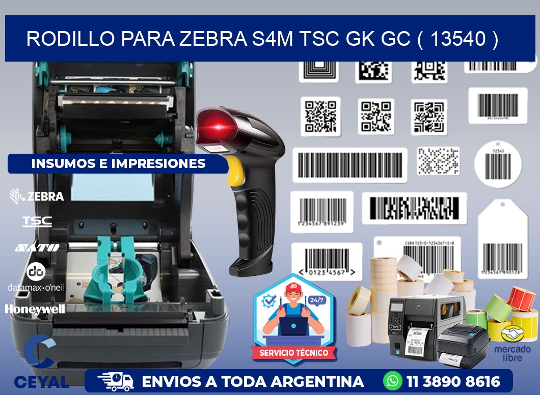 rodillo para zebra S4M TSC GK GC ( 13540 )