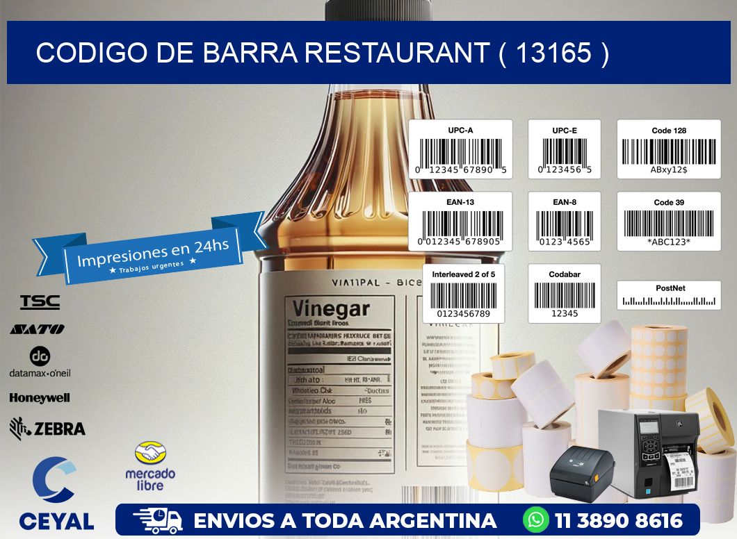 CODIGO DE BARRA RESTAURANT ( 13165 )