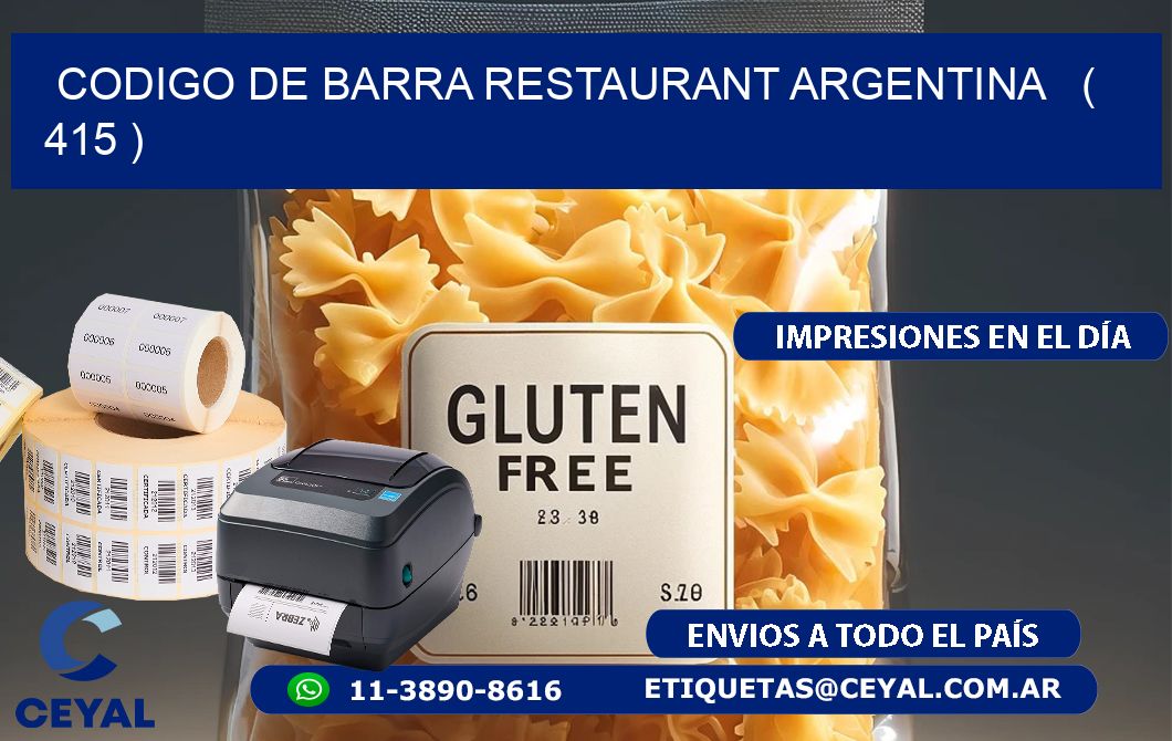 CODIGO DE BARRA RESTAURANT ARGENTINA   ( 415 )
