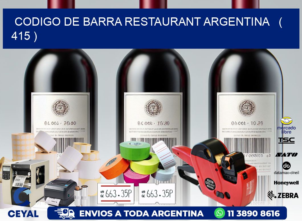 CODIGO DE BARRA RESTAURANT ARGENTINA   ( 415 )