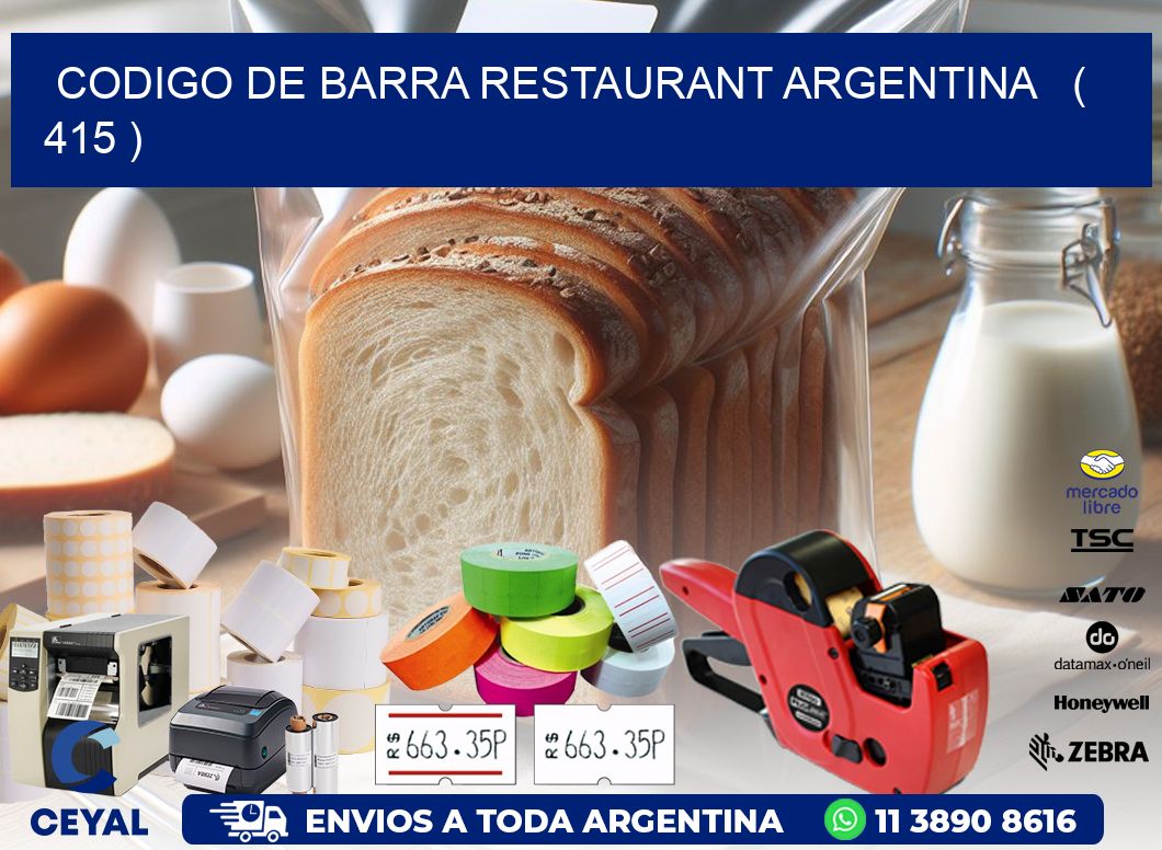 CODIGO DE BARRA RESTAURANT ARGENTINA   ( 415 )
