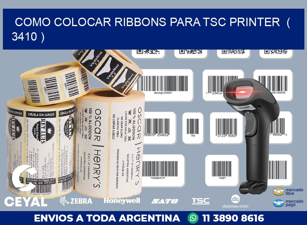 COMO COLOCAR RIBBONS PARA TSC PRINTER  ( 3410 )
