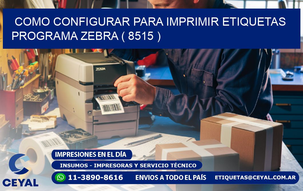 COMO CONFIGURAR PARA IMPRIMIR ETIQUETAS PROGRAMA ZEBRA ( 8515 )