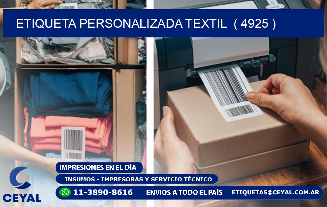 ETIQUETA PERSONALIZADA TEXTIL  ( 4925 )