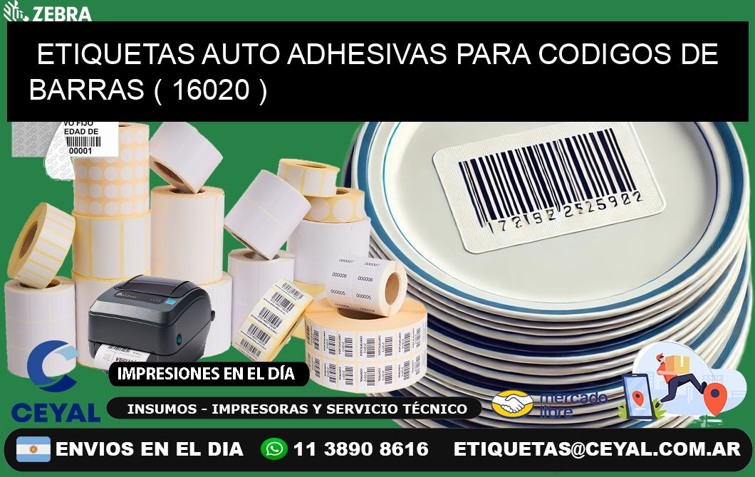 ETIQUETAS AUTO ADHESIVAS PARA CODIGOS DE BARRAS ( 16020 )