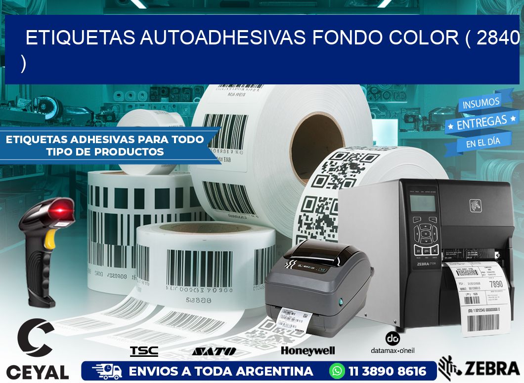 ETIQUETAS AUTOADHESIVAS FONDO COLOR ( 2840 )