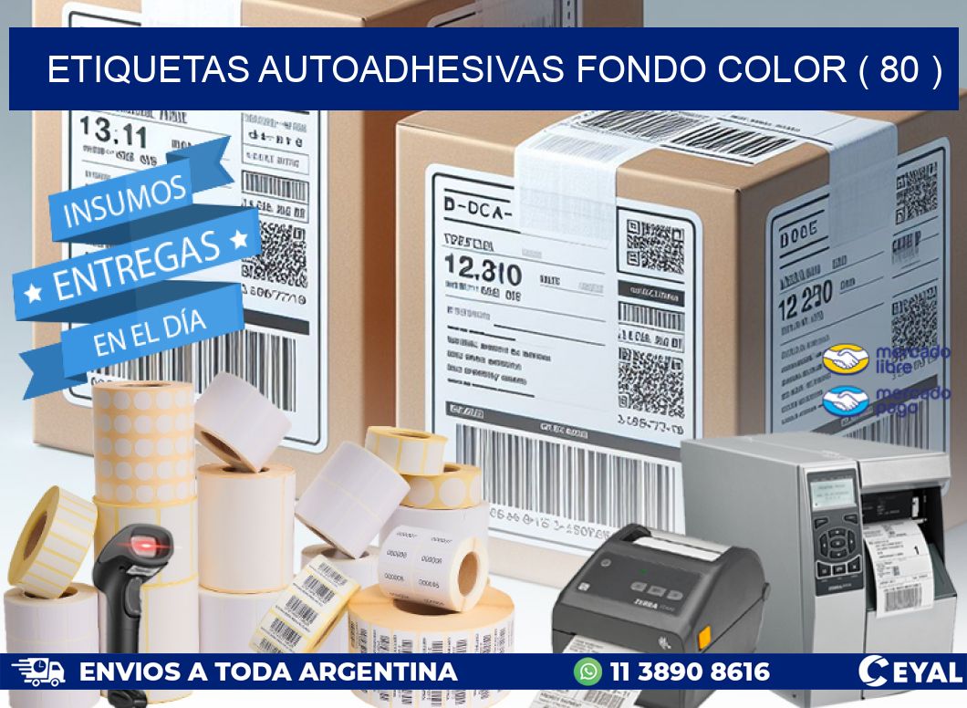 ETIQUETAS AUTOADHESIVAS FONDO COLOR ( 80 )