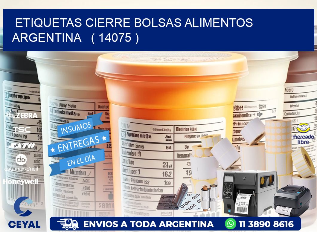 ETIQUETAS CIERRE BOLSAS ALIMENTOS ARGENTINA   ( 14075 )