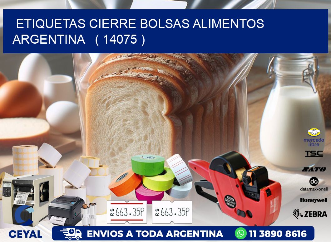 ETIQUETAS CIERRE BOLSAS ALIMENTOS ARGENTINA   ( 14075 )