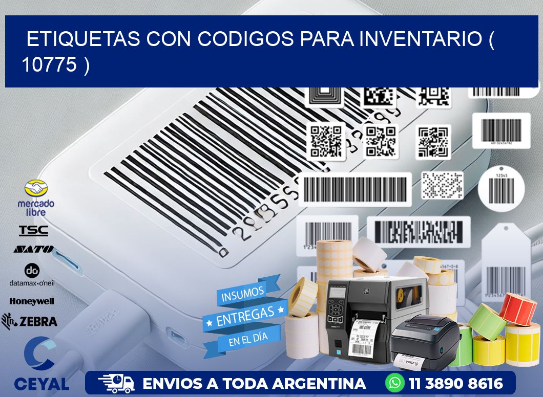 ETIQUETAS CON CODIGOS PARA INVENTARIO ( 10775 )