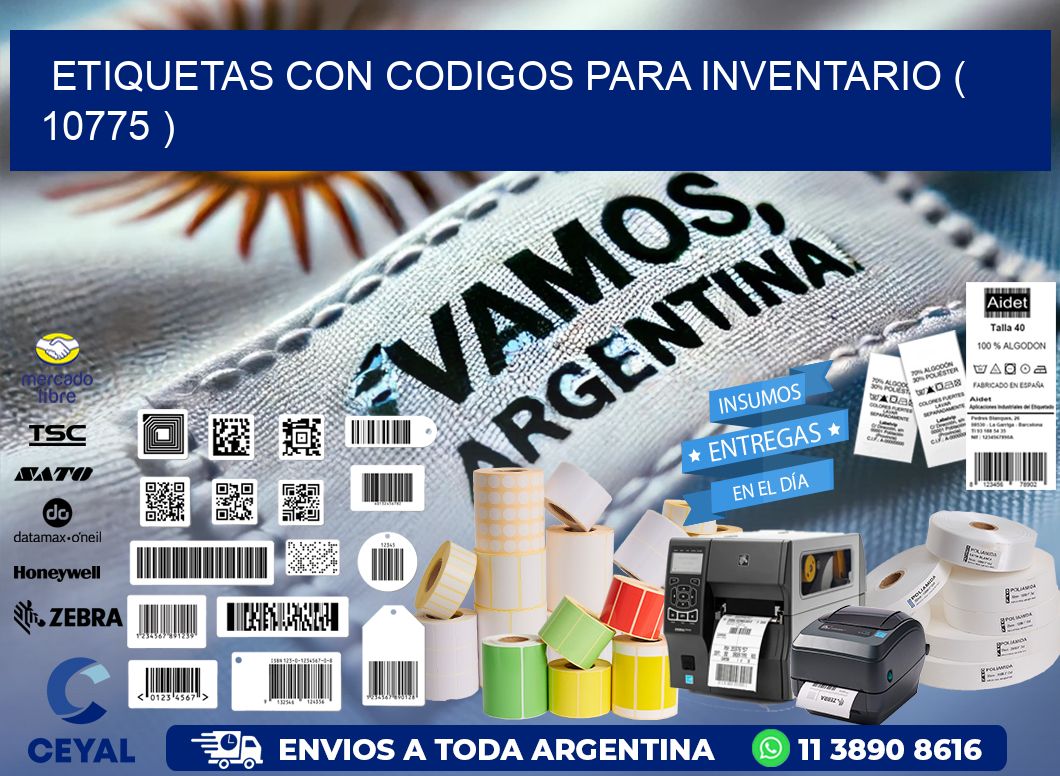 ETIQUETAS CON CODIGOS PARA INVENTARIO ( 10775 )