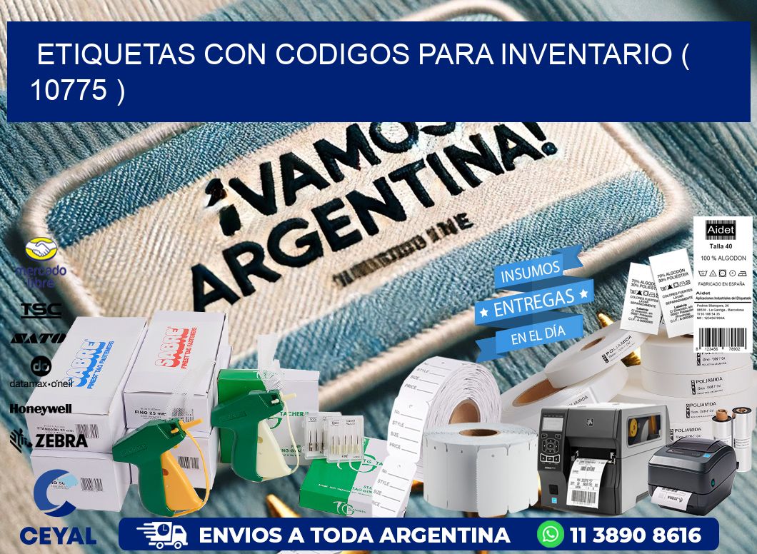 ETIQUETAS CON CODIGOS PARA INVENTARIO ( 10775 )