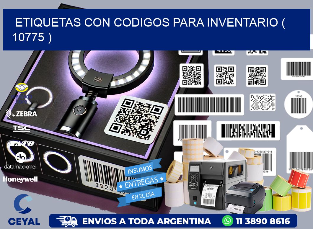 ETIQUETAS CON CODIGOS PARA INVENTARIO ( 10775 )