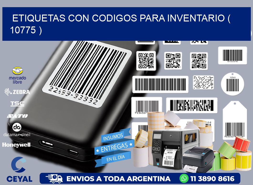 ETIQUETAS CON CODIGOS PARA INVENTARIO ( 10775 )