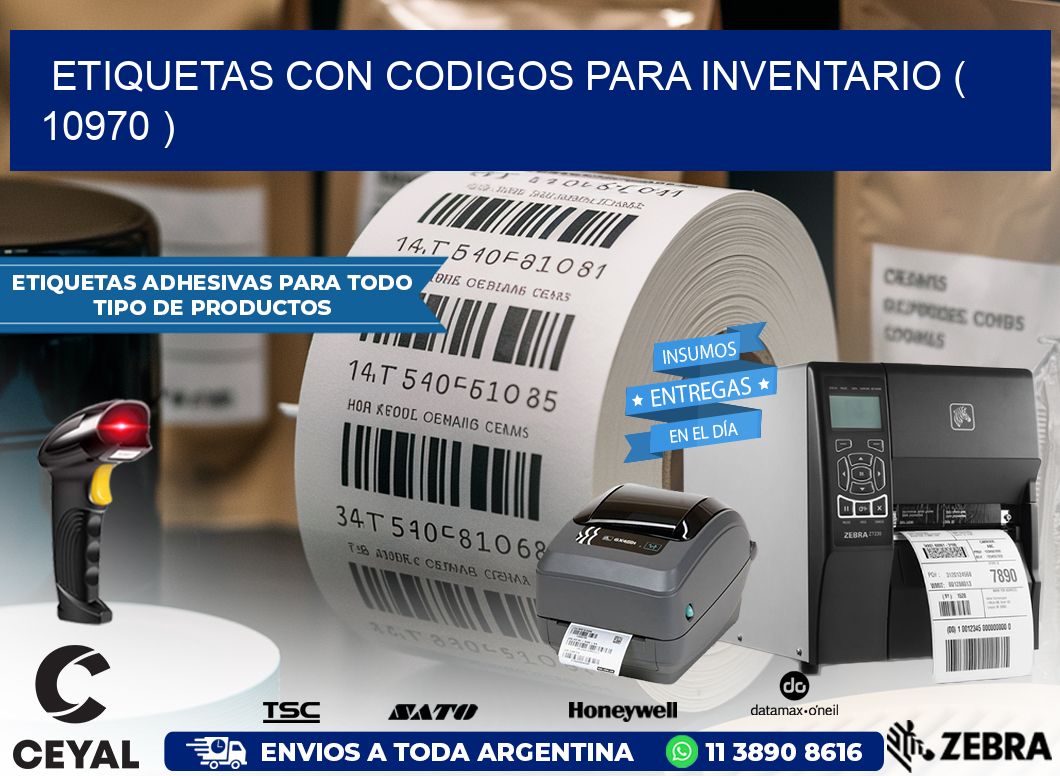 ETIQUETAS CON CODIGOS PARA INVENTARIO ( 10970 )