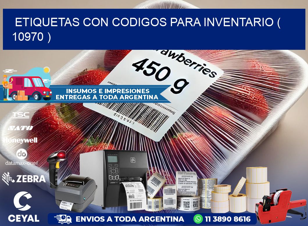 ETIQUETAS CON CODIGOS PARA INVENTARIO ( 10970 )