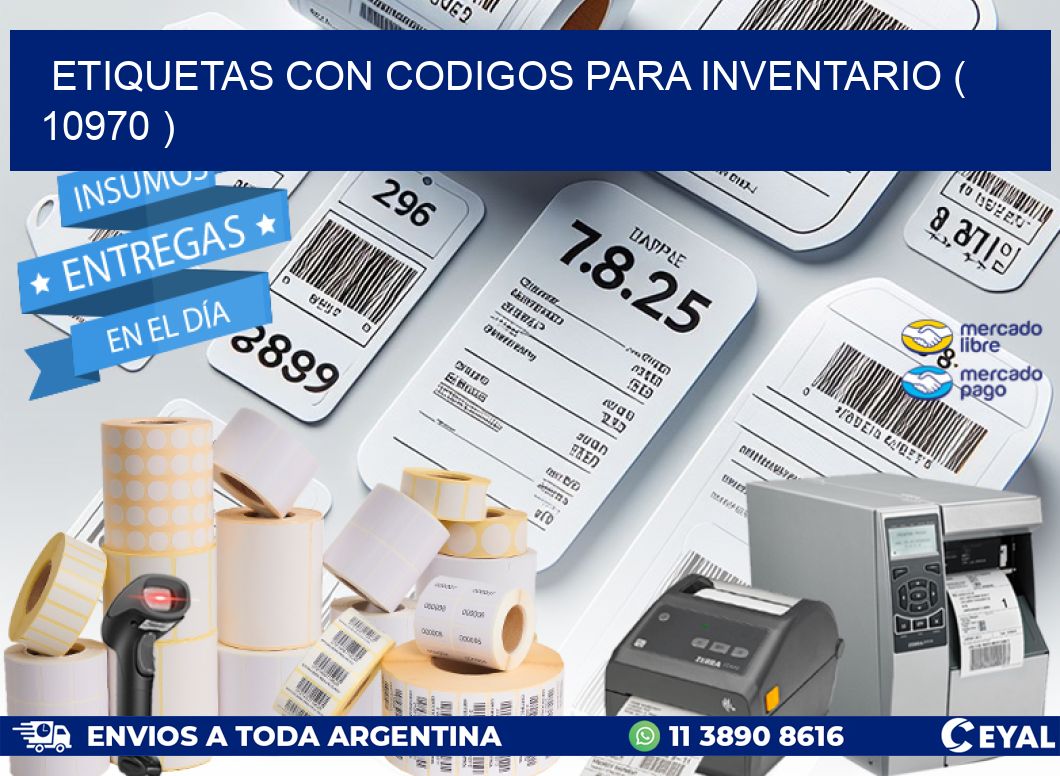 ETIQUETAS CON CODIGOS PARA INVENTARIO ( 10970 )