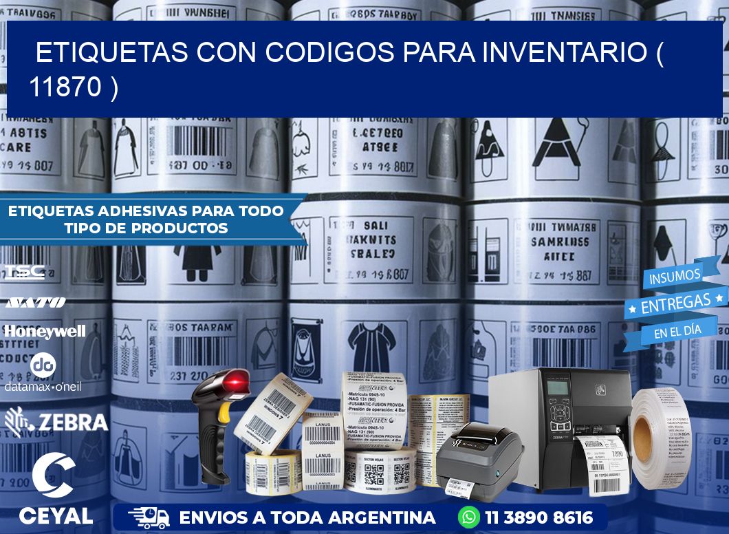 ETIQUETAS CON CODIGOS PARA INVENTARIO ( 11870 )