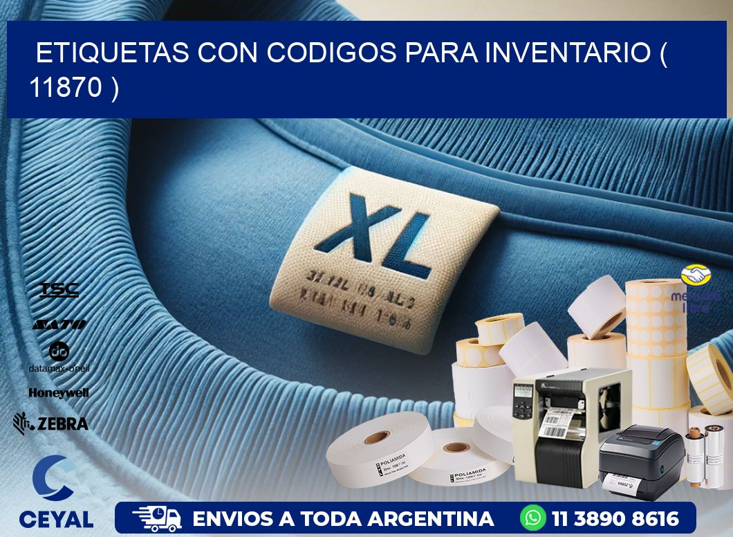 ETIQUETAS CON CODIGOS PARA INVENTARIO ( 11870 )