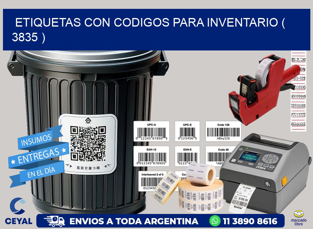 ETIQUETAS CON CODIGOS PARA INVENTARIO ( 3835 )