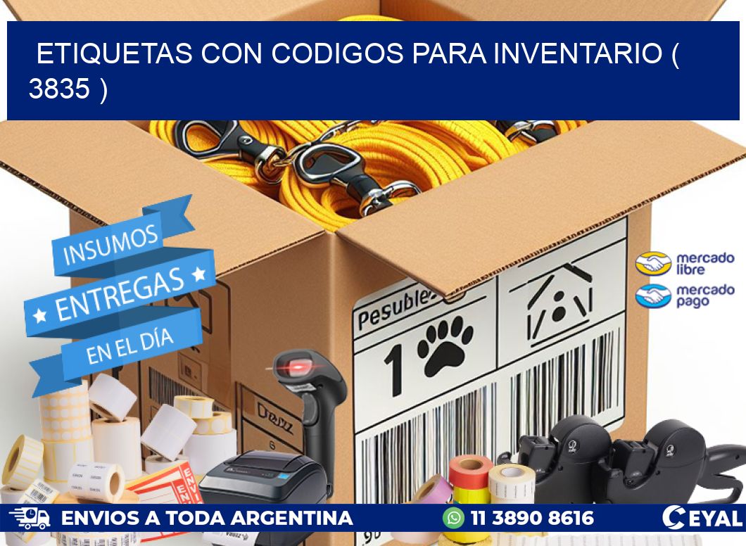 ETIQUETAS CON CODIGOS PARA INVENTARIO ( 3835 )