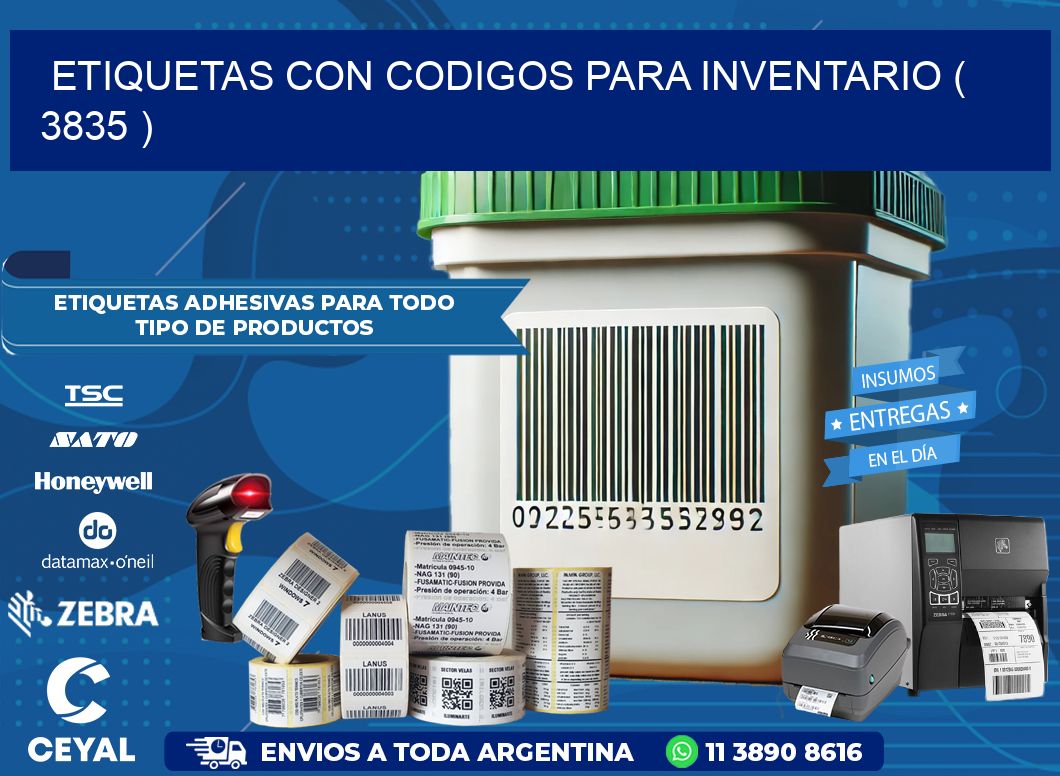 ETIQUETAS CON CODIGOS PARA INVENTARIO ( 3835 )