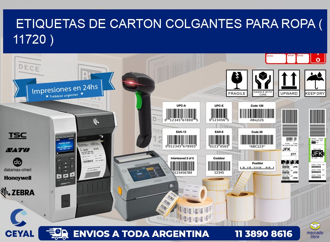 ETIQUETAS DE CARTON COLGANTES PARA ROPA ( 11720 )