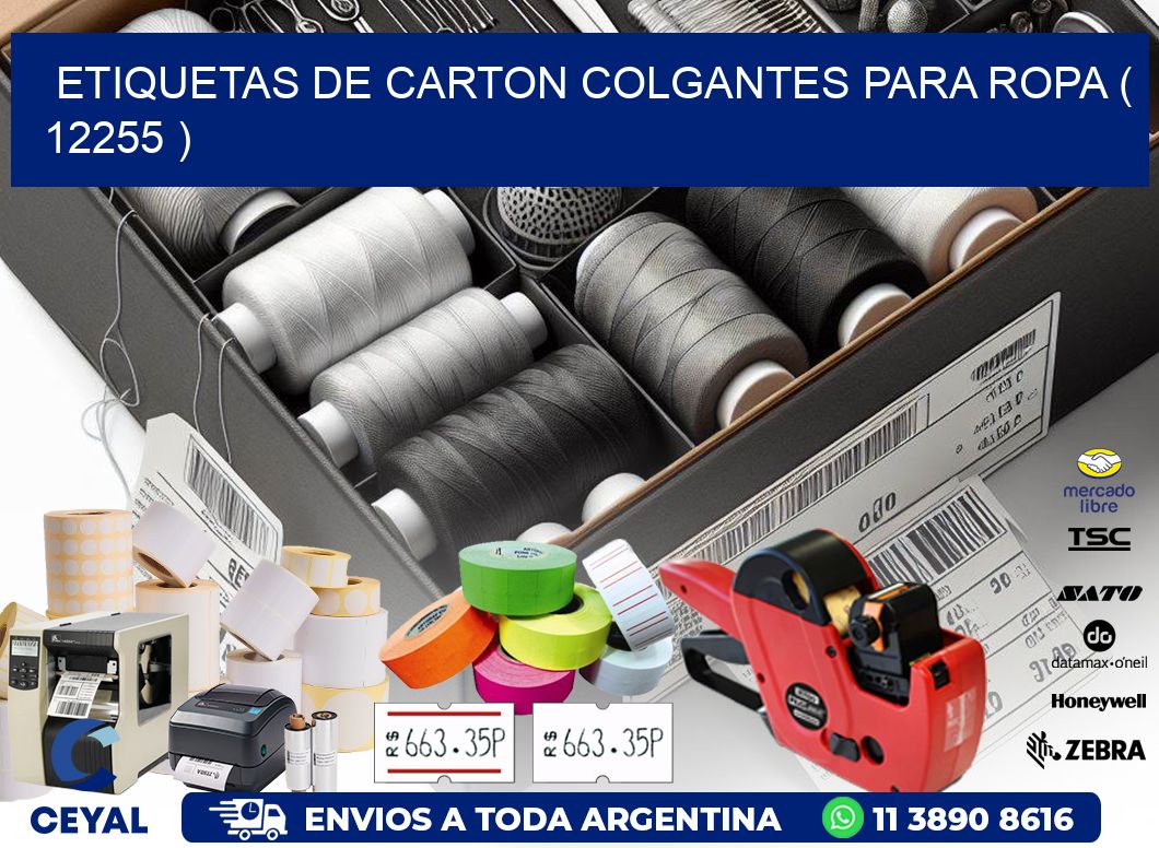 ETIQUETAS DE CARTON COLGANTES PARA ROPA ( 12255 )