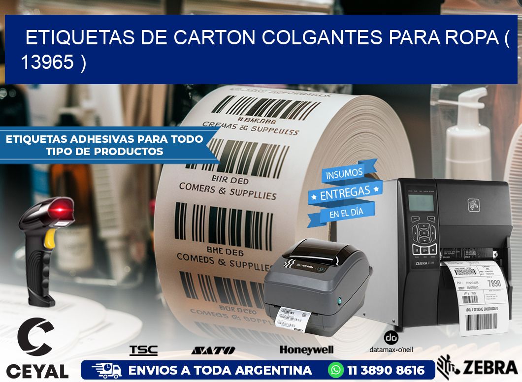 ETIQUETAS DE CARTON COLGANTES PARA ROPA ( 13965 )