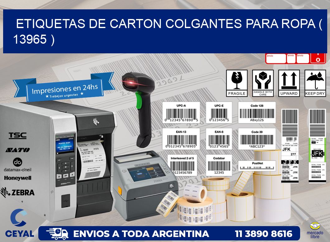 ETIQUETAS DE CARTON COLGANTES PARA ROPA ( 13965 )