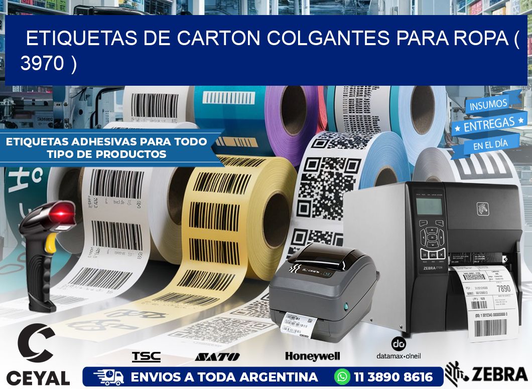 ETIQUETAS DE CARTON COLGANTES PARA ROPA ( 3970 )