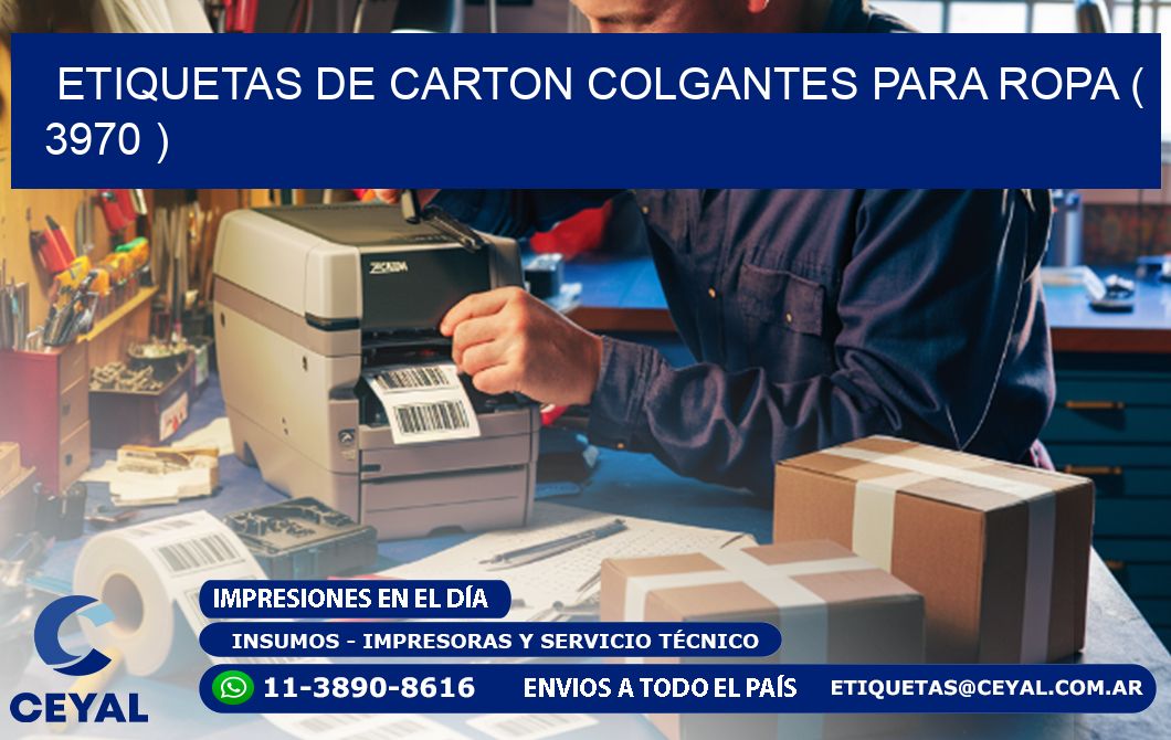 ETIQUETAS DE CARTON COLGANTES PARA ROPA ( 3970 )